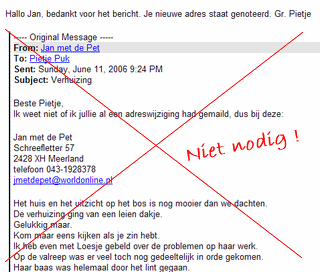 niet nodig!